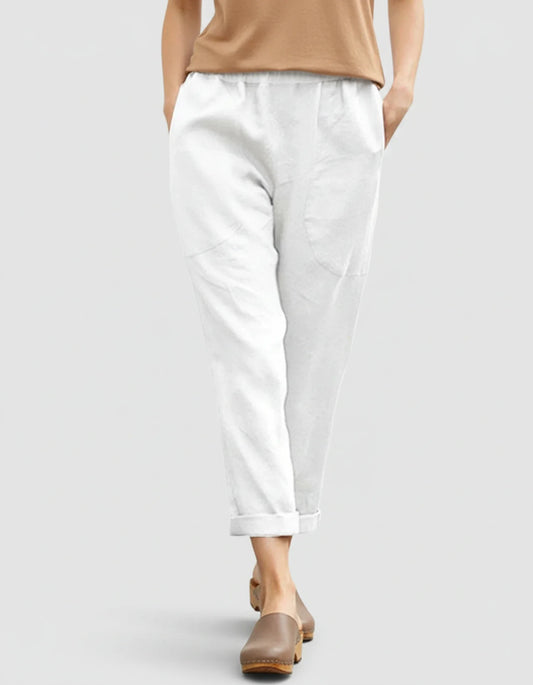 Women's Cropped Casual Pants - Fashinoza