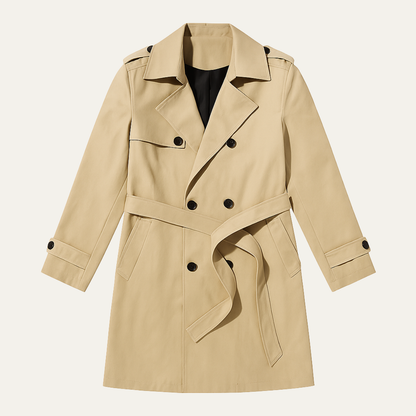 Crownport Men's Double Breasted Trench Coat Waterproof Long - Fashinoza