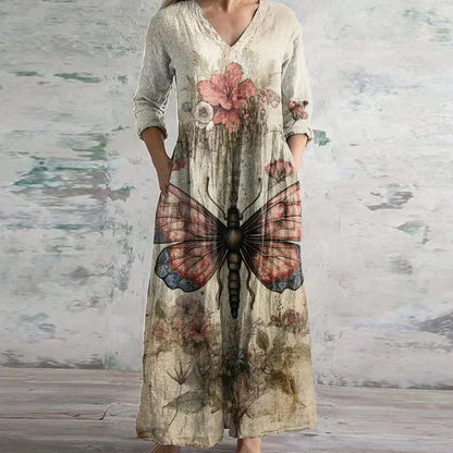 Elegant Women's Retro Maxi Dress