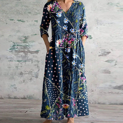 Elegant Women's Retro Maxi Dress