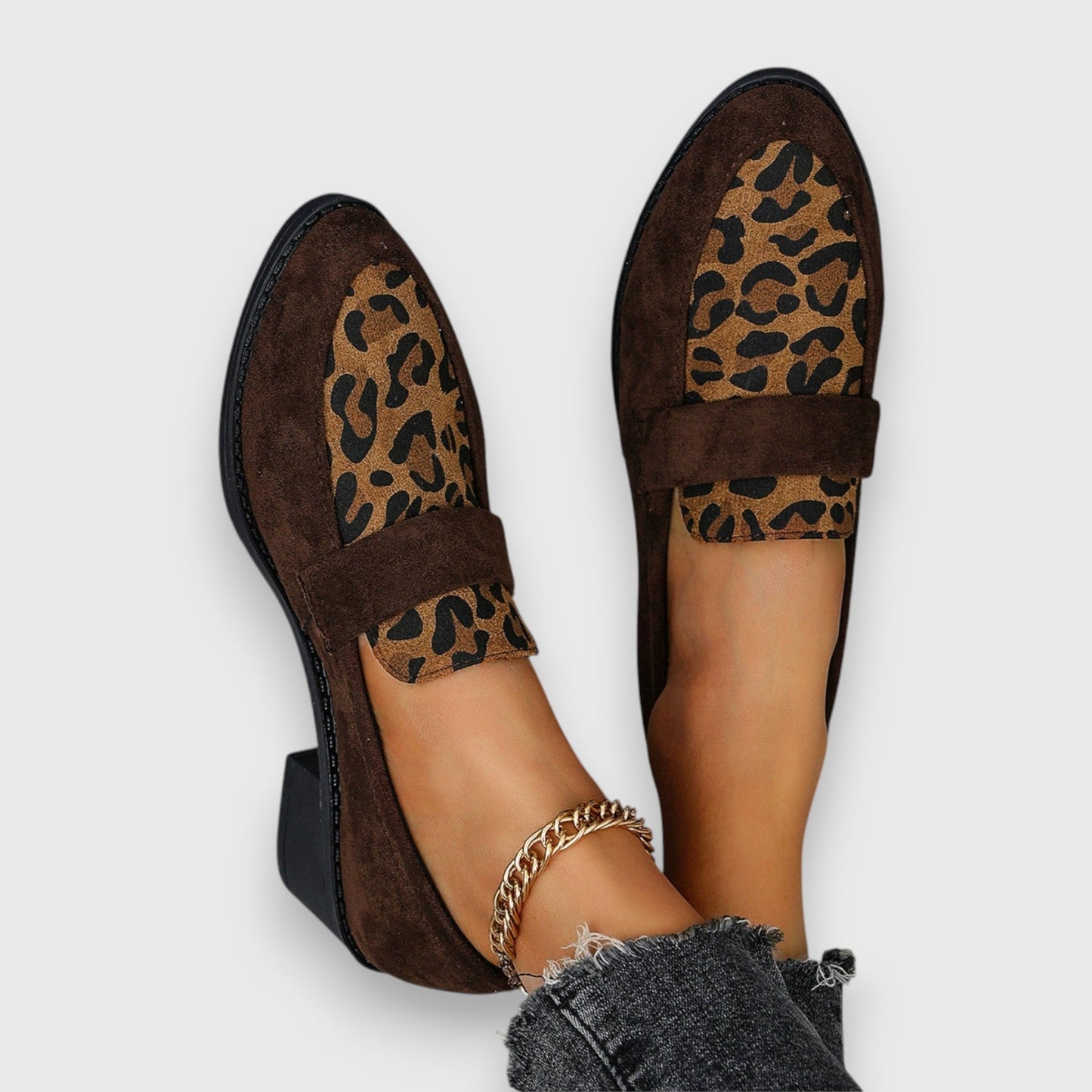 Women’s Leopard Block Heel Loafers
