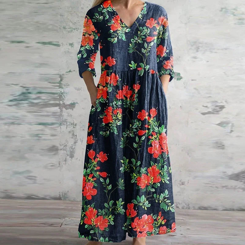 Elegant Women's Retro Maxi Dress
