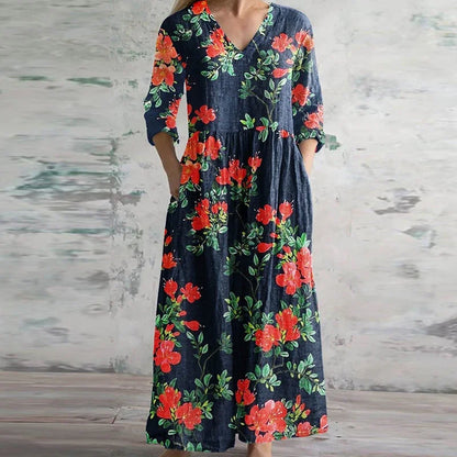 Elegant Women's Retro Maxi Dress