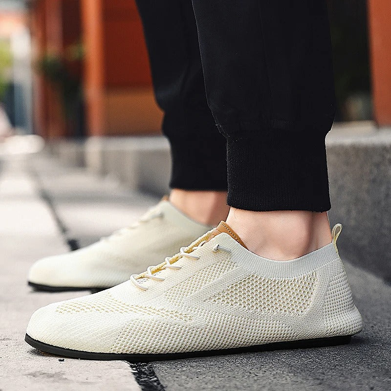 Men's Slip On Shoes Knit Low Lace Detail