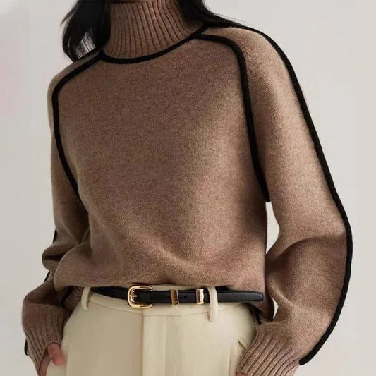 Women's Relaxed Fit Turtleneck Sweater Comfortable - 
Fashinoza