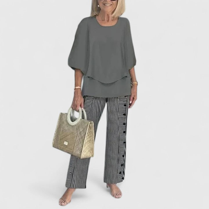 Women's Floral Print And Pants Set