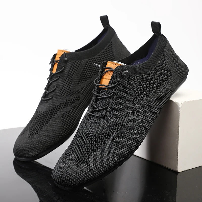 Men's Slip On Shoes Knit Low Lace Detail
