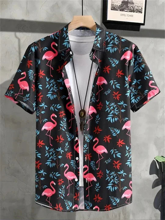 Hawaiian Shirt 3D Flower Print Vibrant Style