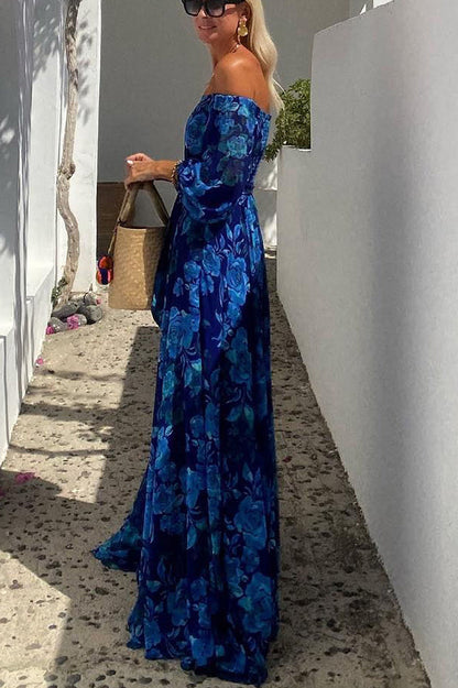 Women's Off Shoulder Floral Maxi Dress