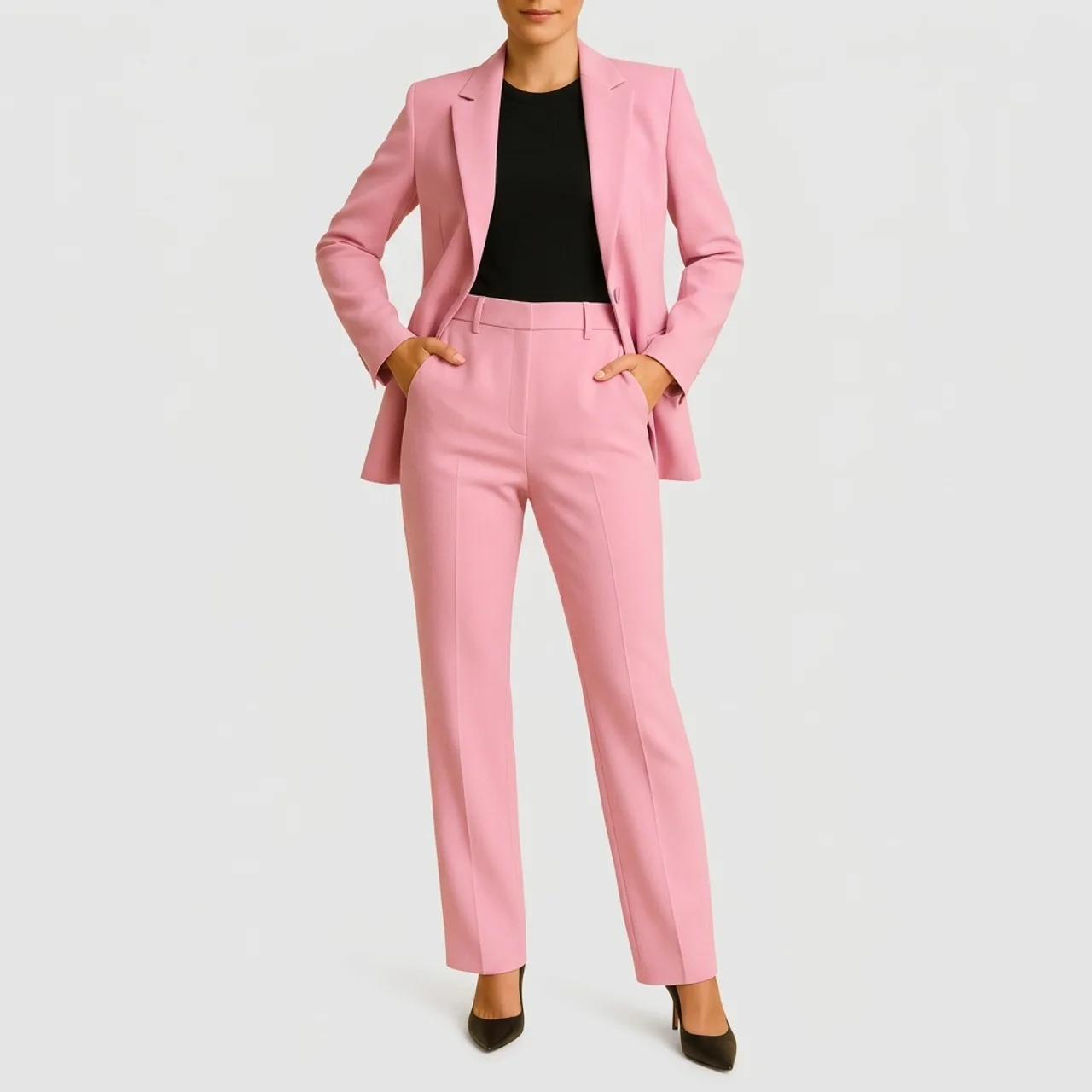 Aurelyne | Women’s Structured Blazer & Pleated Pants Set