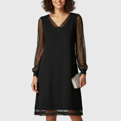 Nythera | Women’s Sheer Sleeve Evening Dress