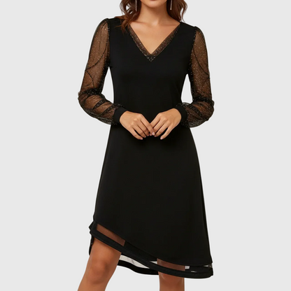 Nythera | Women’s Sheer Sleeve Evening Dress