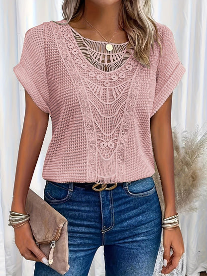 Women's Round Neck Lace Trim