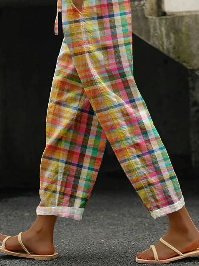 Women's Checkered Pants Comfortable
