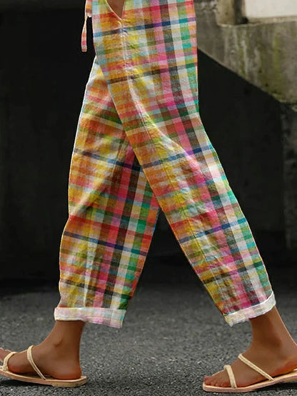 Women's Cropped Trousers Drawstring Waist