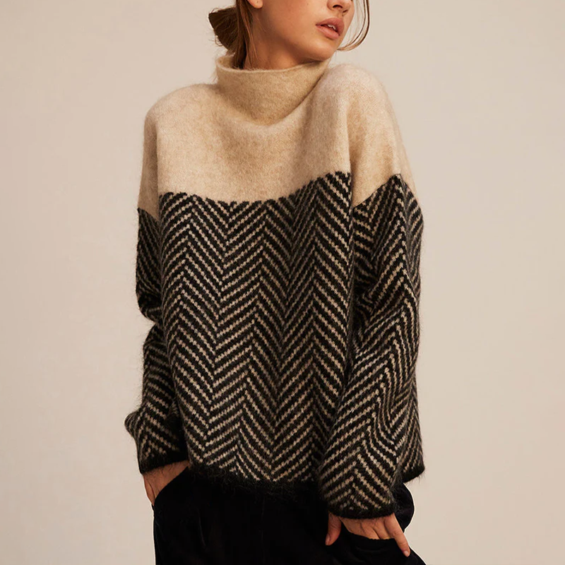 Riley | Women Winter Patterned Turtleneck Sweater