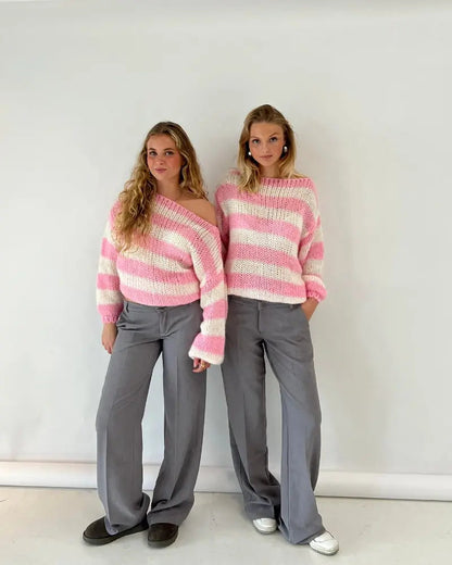 Women's Asymmetrical Long Sleeve Sweater Textured
