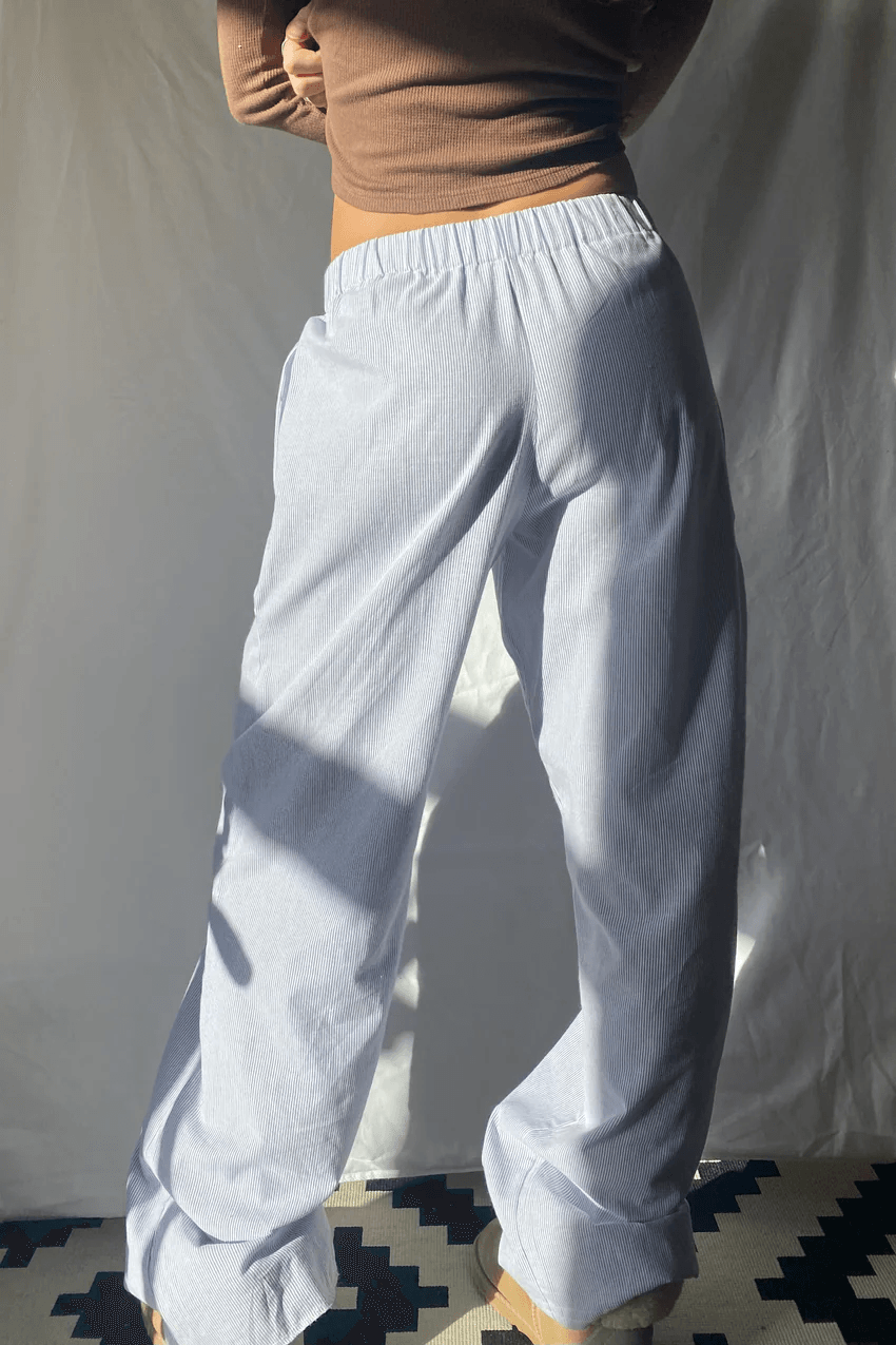 Women's Elastic Waist Pants with Side Pockets