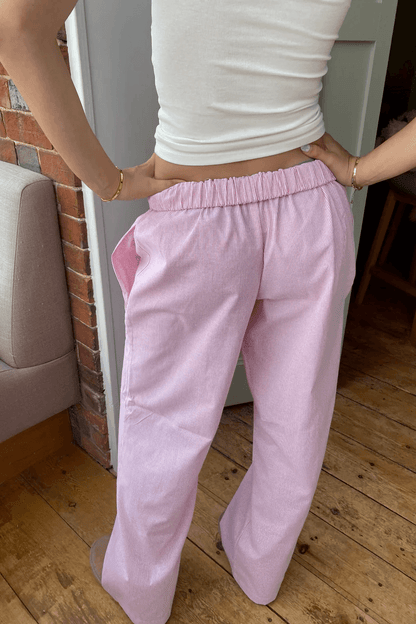 Women's Elastic Waist Pants with Side Pockets