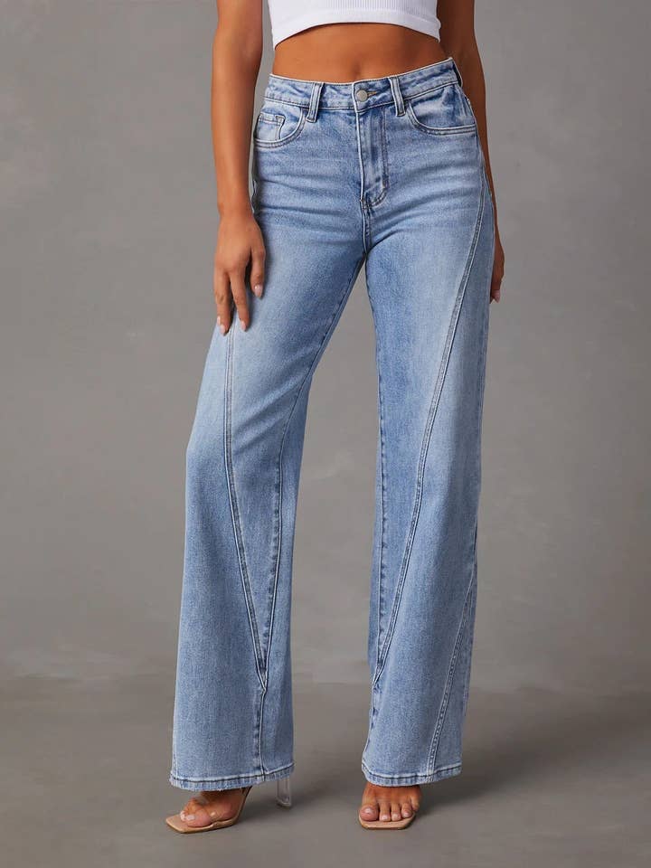 Women's High Waist Straight Leg Pants - 
Fashinoza