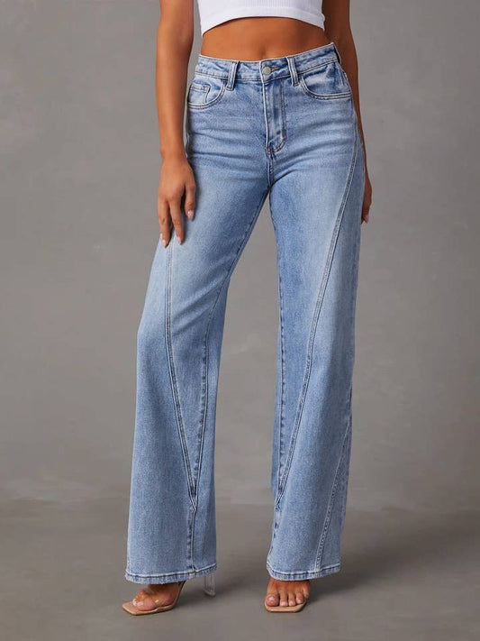 Women's High Waist Straight Leg Pants - 
Fashinoza