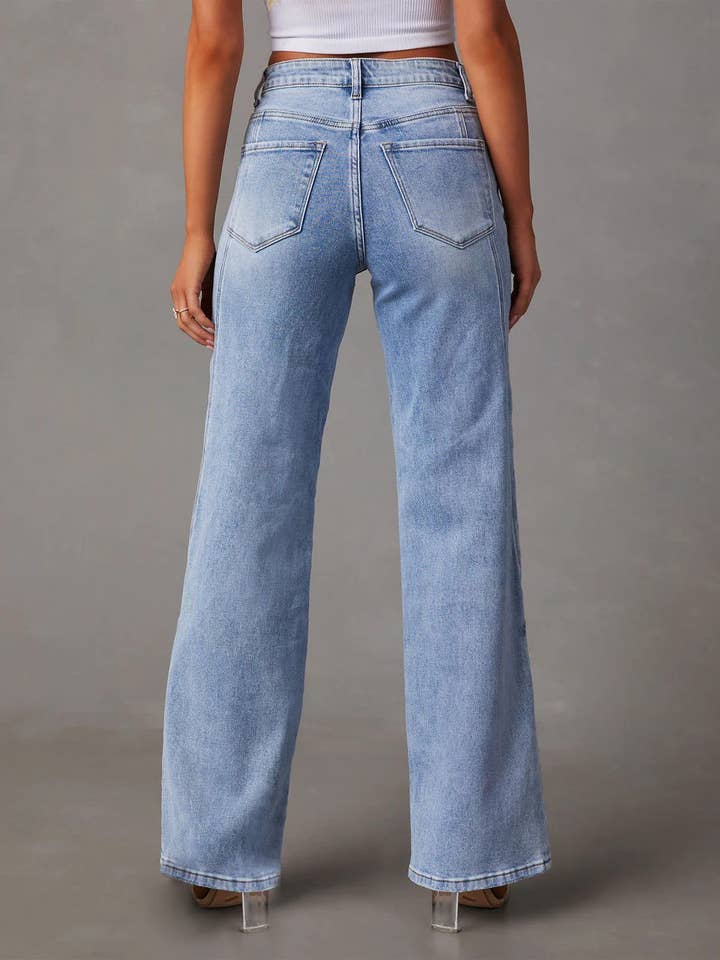Women's High Waist Straight Leg Pants