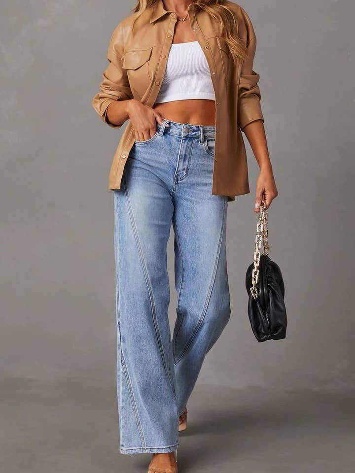 Women's High Waist Straight Leg Pants