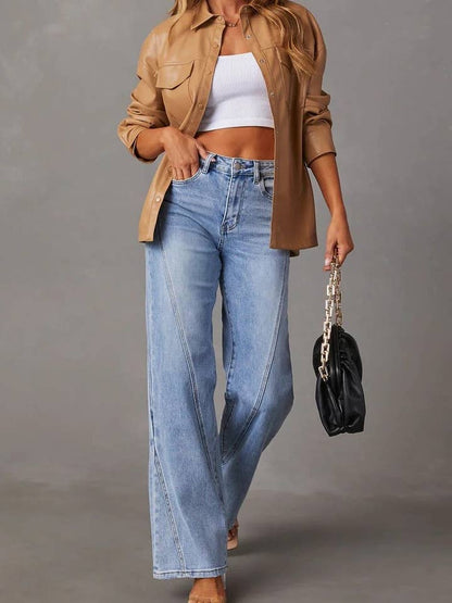 Women's High Waist Straight Leg Pants