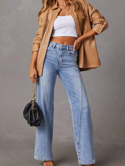 Women's High Waist Straight Leg Pants