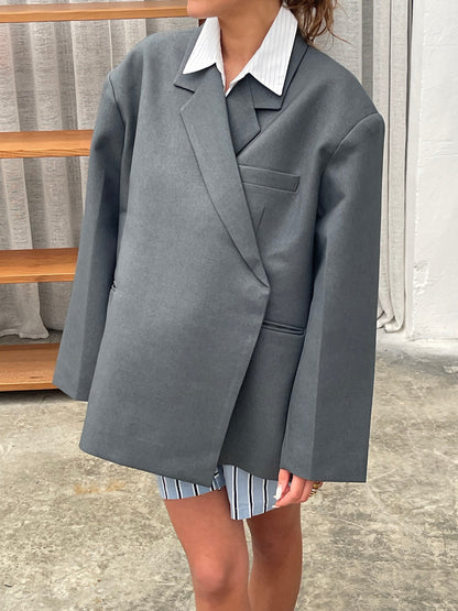 Women's Single Button Jacket Notched Lapel