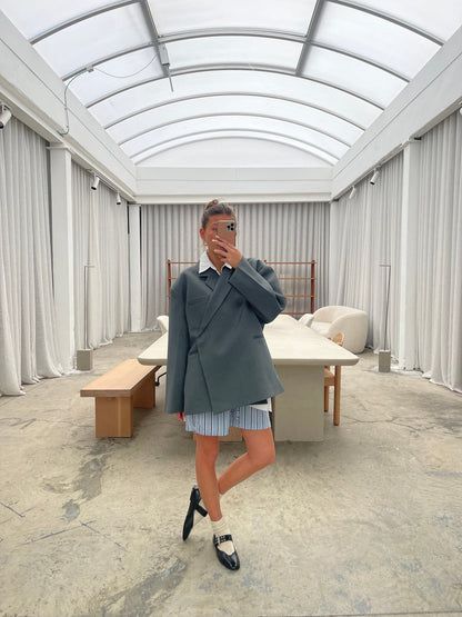 Women's Single Button Jacket Notched Lapel