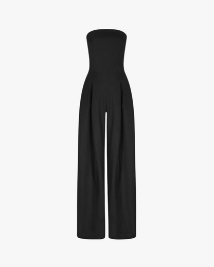 Women's Strapless Jumpsuit Straight Leg Design