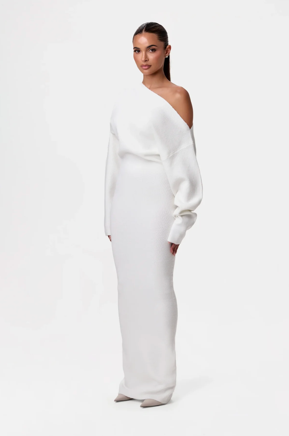 Women's Knit Long Sleeve Maxi Dress Cutout Design