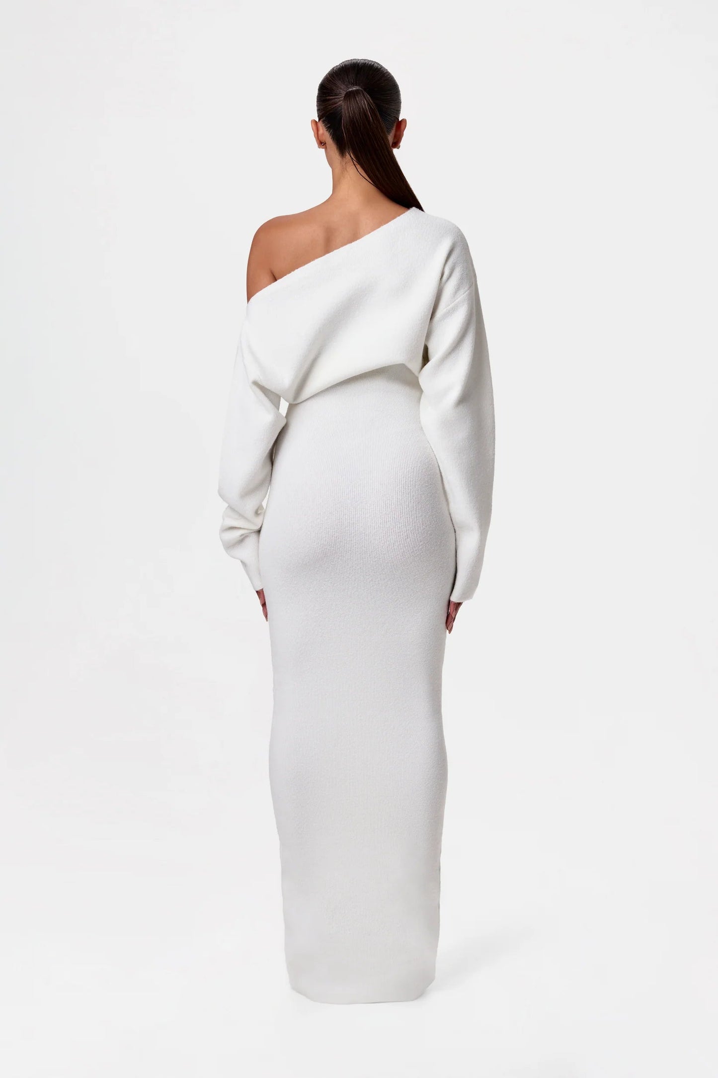 Women's Knit Long Sleeve Maxi Dress Cutout Design