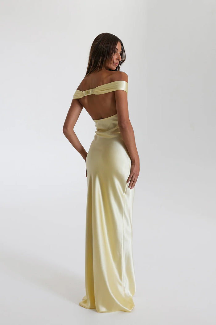 Women's Off Shoulder V Neck Maxi Dress