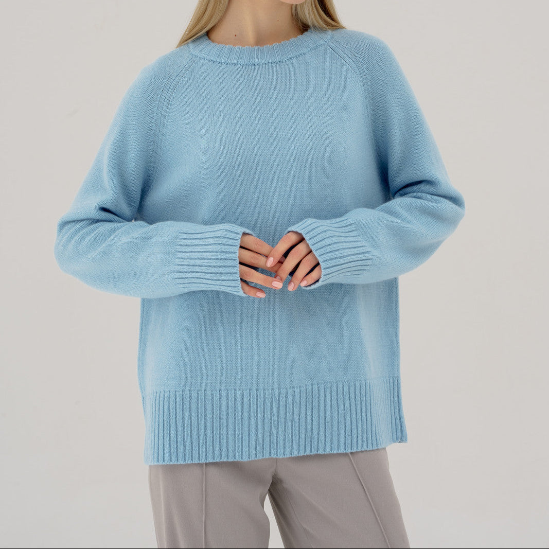 Women's Raglan Sweater Round Neck - 
Fashinoza