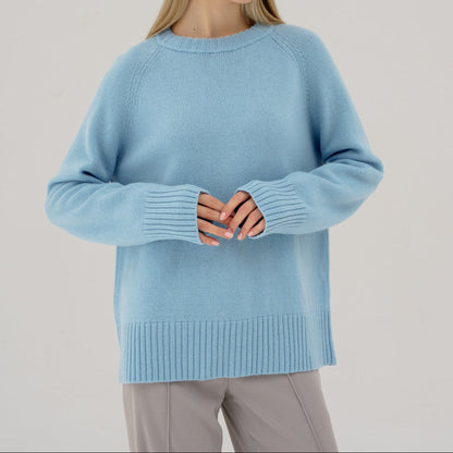 Women's Raglan Sweater Round Neck - 
Fashinoza
