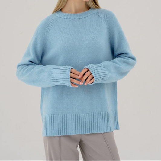 Women's Raglan Sweater Round Neck - 
Fashinoza