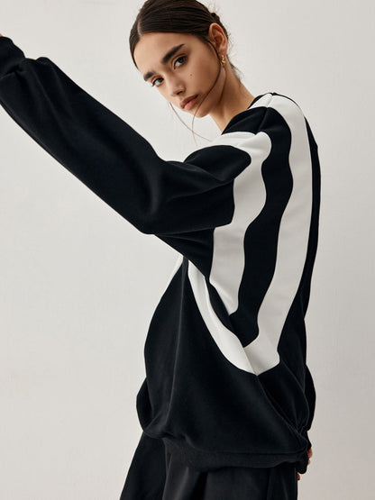 Women's Round Neck Stripe Sweater