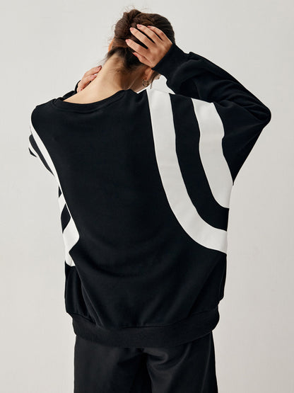 Women's Round Neck Stripe Sweater