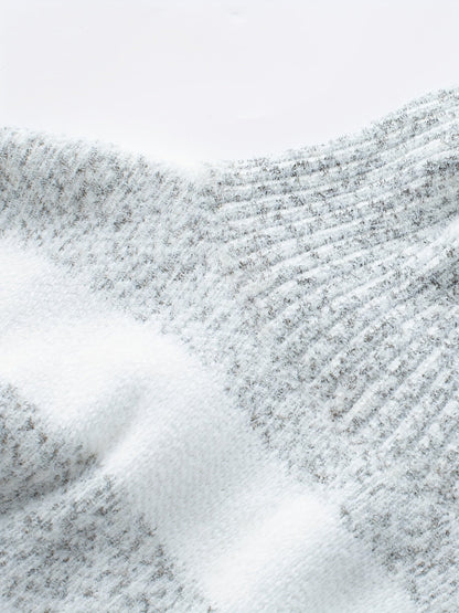 Women's Striped Turtleneck Sweater Long Sleeves