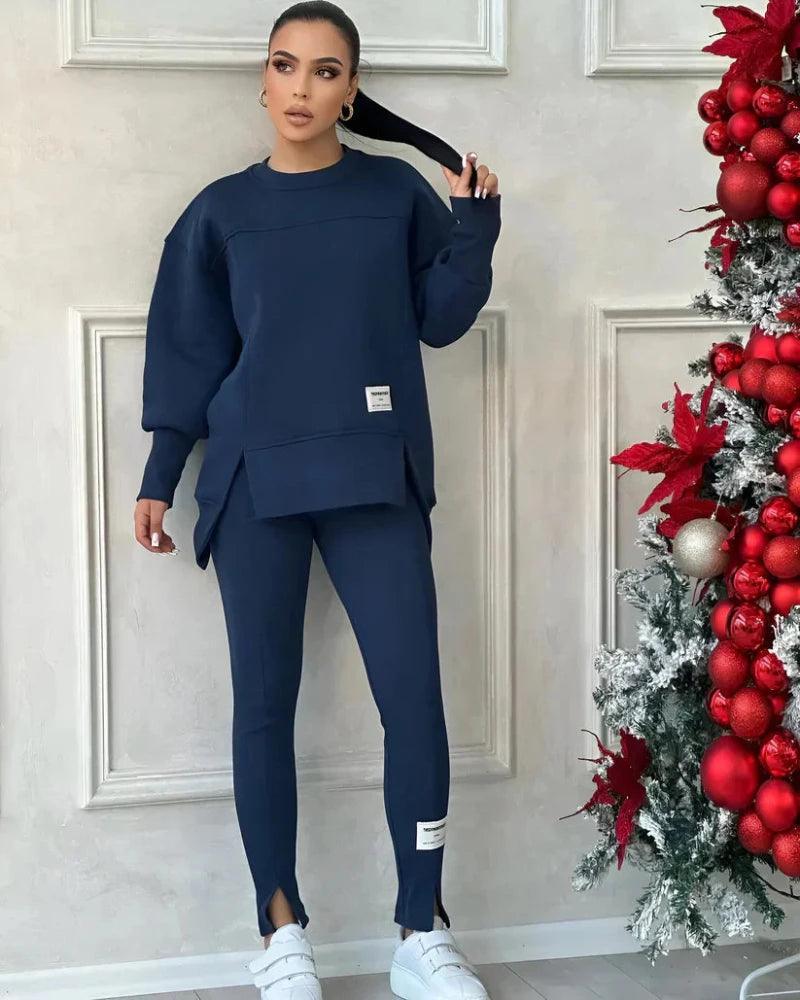 Women's Crew Neck Sweater Leggings Set
