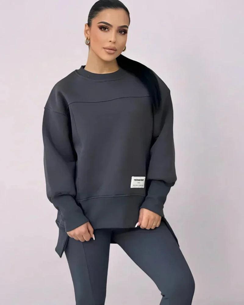 Women's Crew Neck Sweater Leggings Set