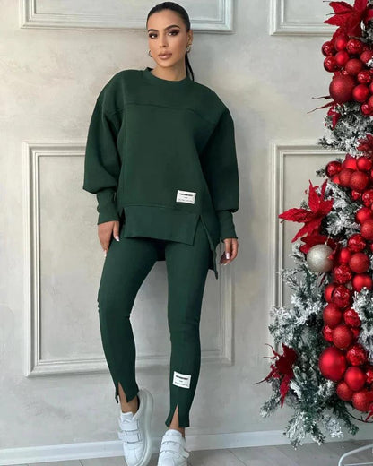 Women's Crew Neck Sweater Leggings Set