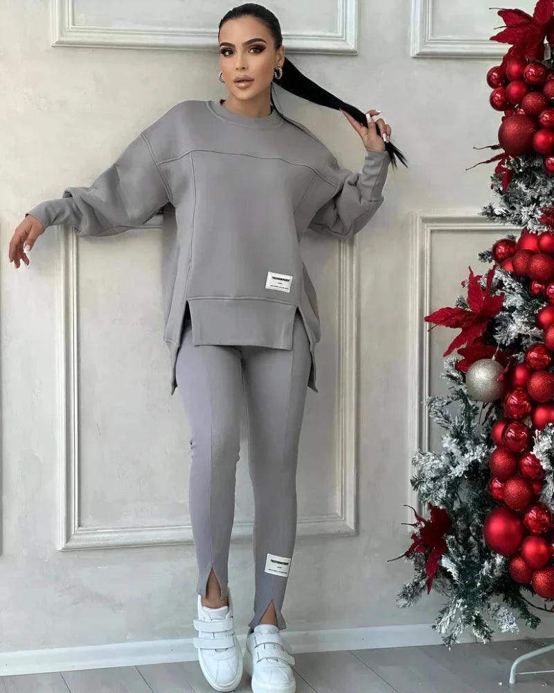 Women's Crew Neck Sweater Leggings Set