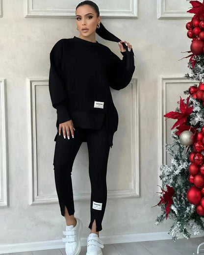 Women's Crew Neck Sweater Leggings Set