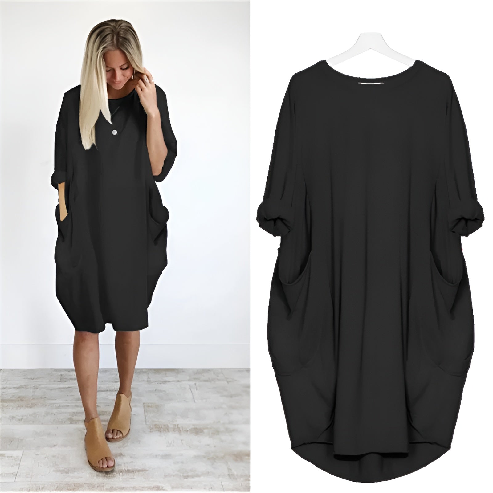 Elegant Women's Pocket Dress - Fashinoza
