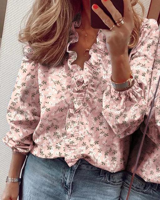Fiona | Women Spring Ruffled Long Sleeve Blouse Top