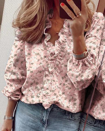 Fiona | Women Spring Ruffled Long Sleeve Blouse Top