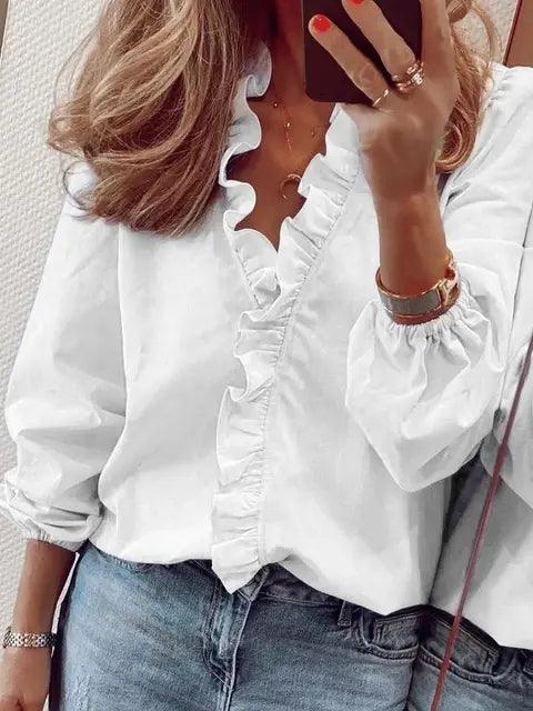 Fiona | Women Spring Ruffled Long Sleeve Blouse Top